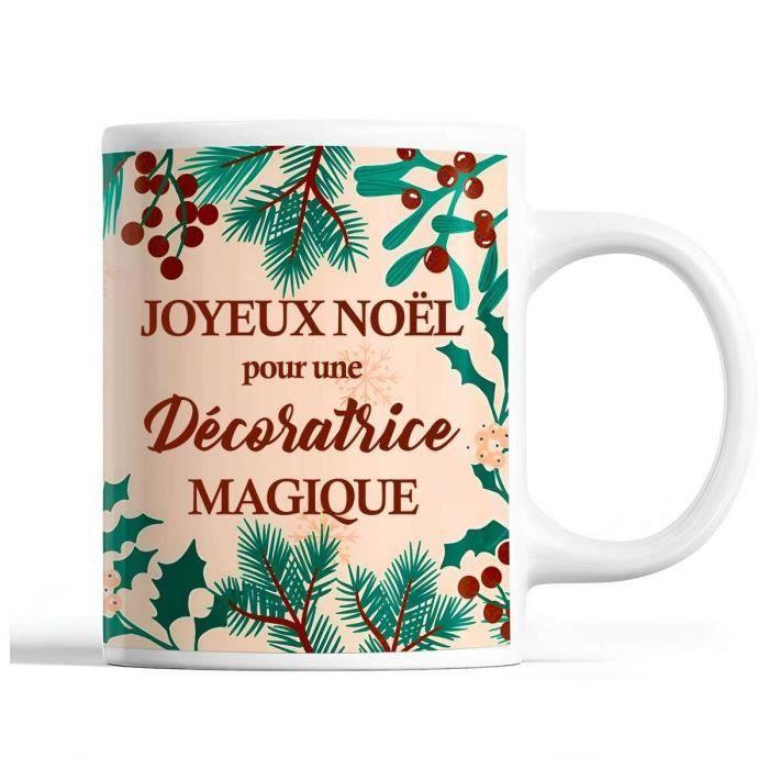 Mug - Noël Décoratrice Femme - Beige - 325 ml - Résistant Lave-Vaisselle