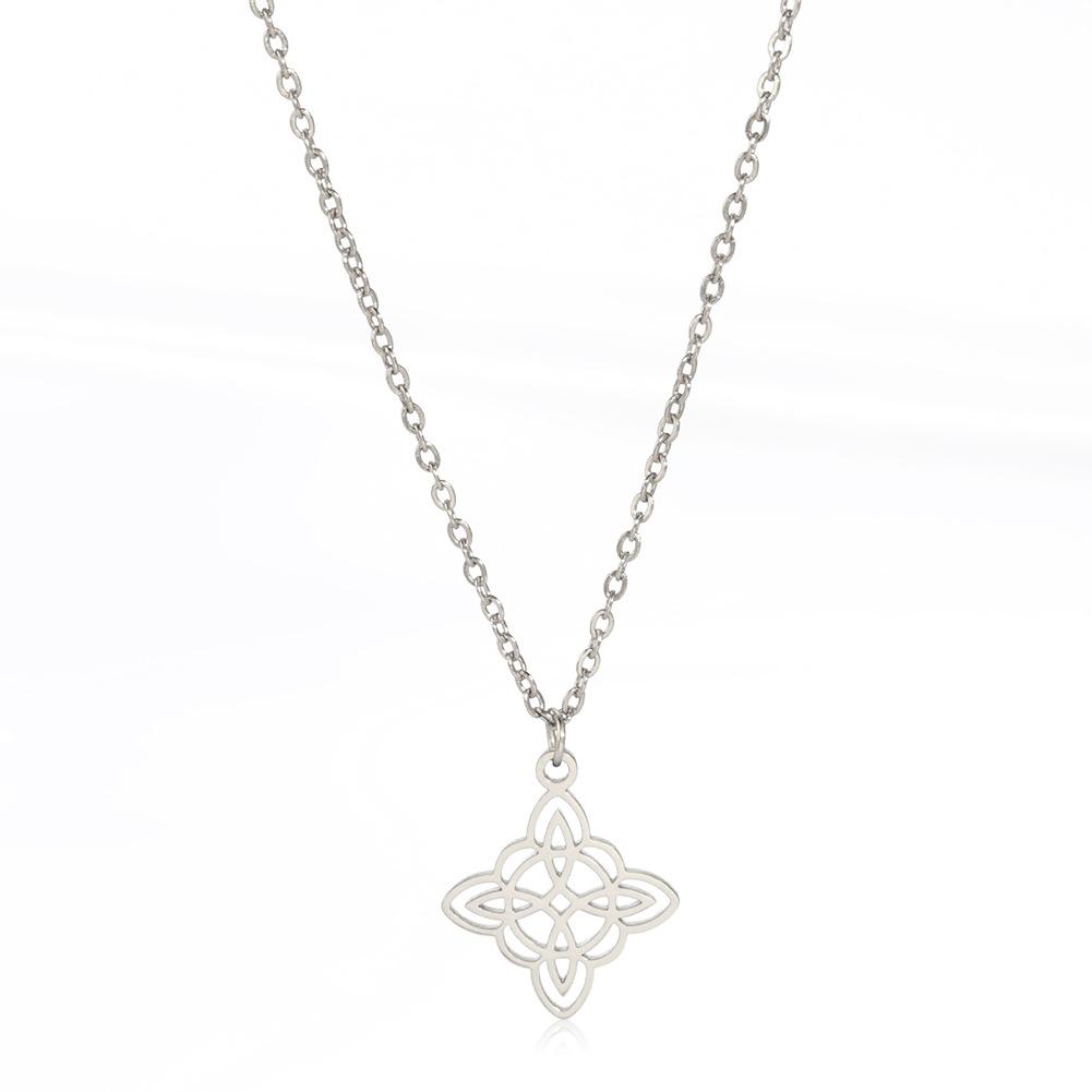 Elegant Hollow Out Celtic Knot Wiccan Pendant Necklace Fashion Minimalist Jewelry