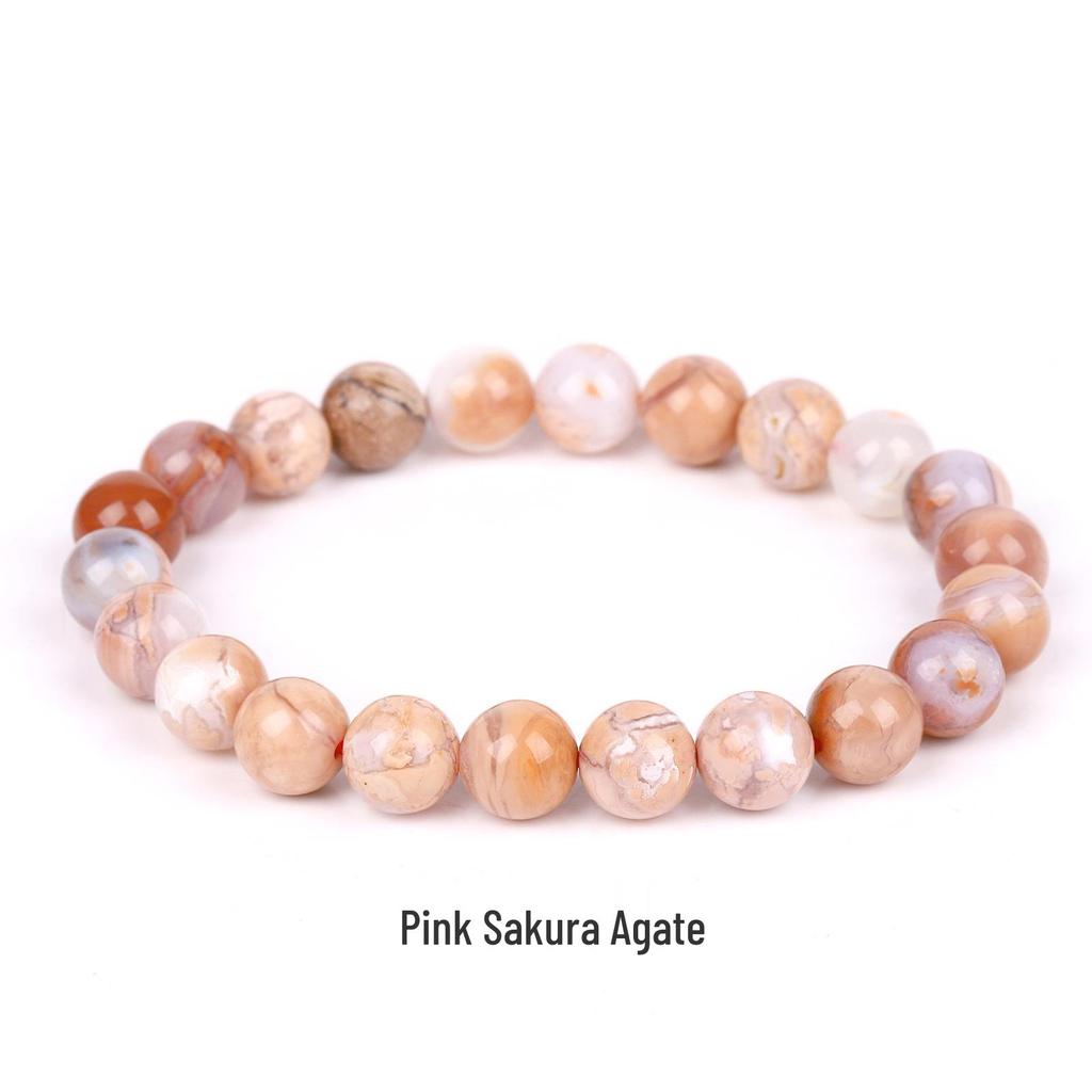 She Yao Natürlicher Kristallachat Tigerauge Armband - Modeschmuck mit einzelnen runden Perlen