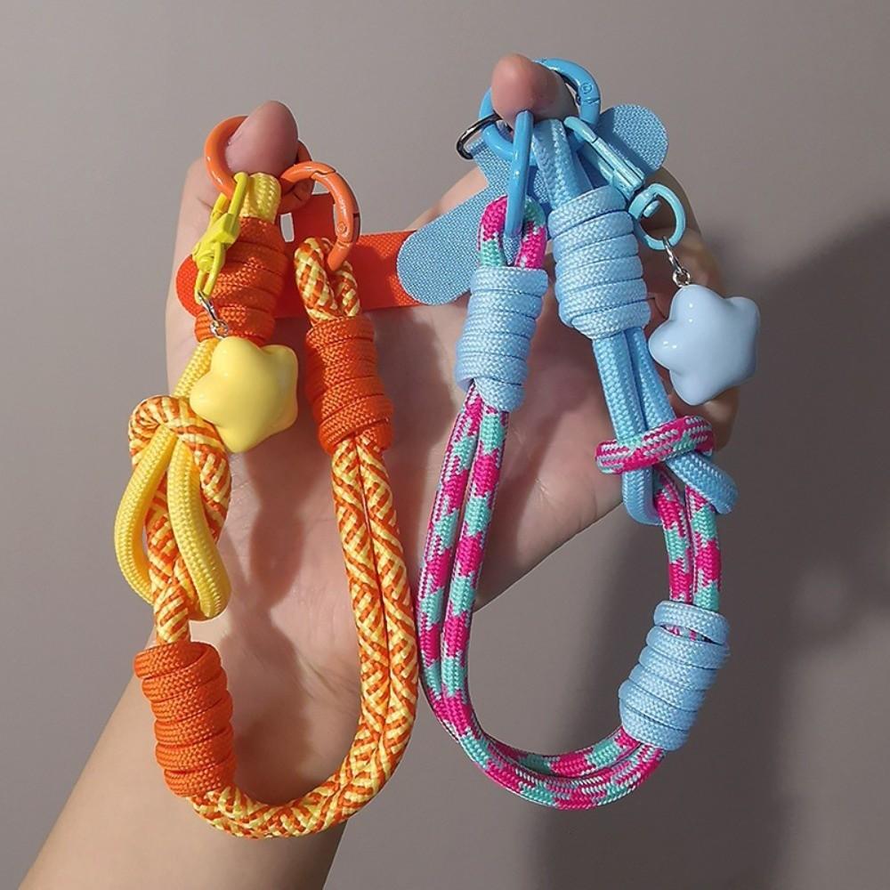 Star Keychain Mobile Phone Lanyard Detachable Mobile Phone Charm Woven Phone Strap  Lanyard Patch