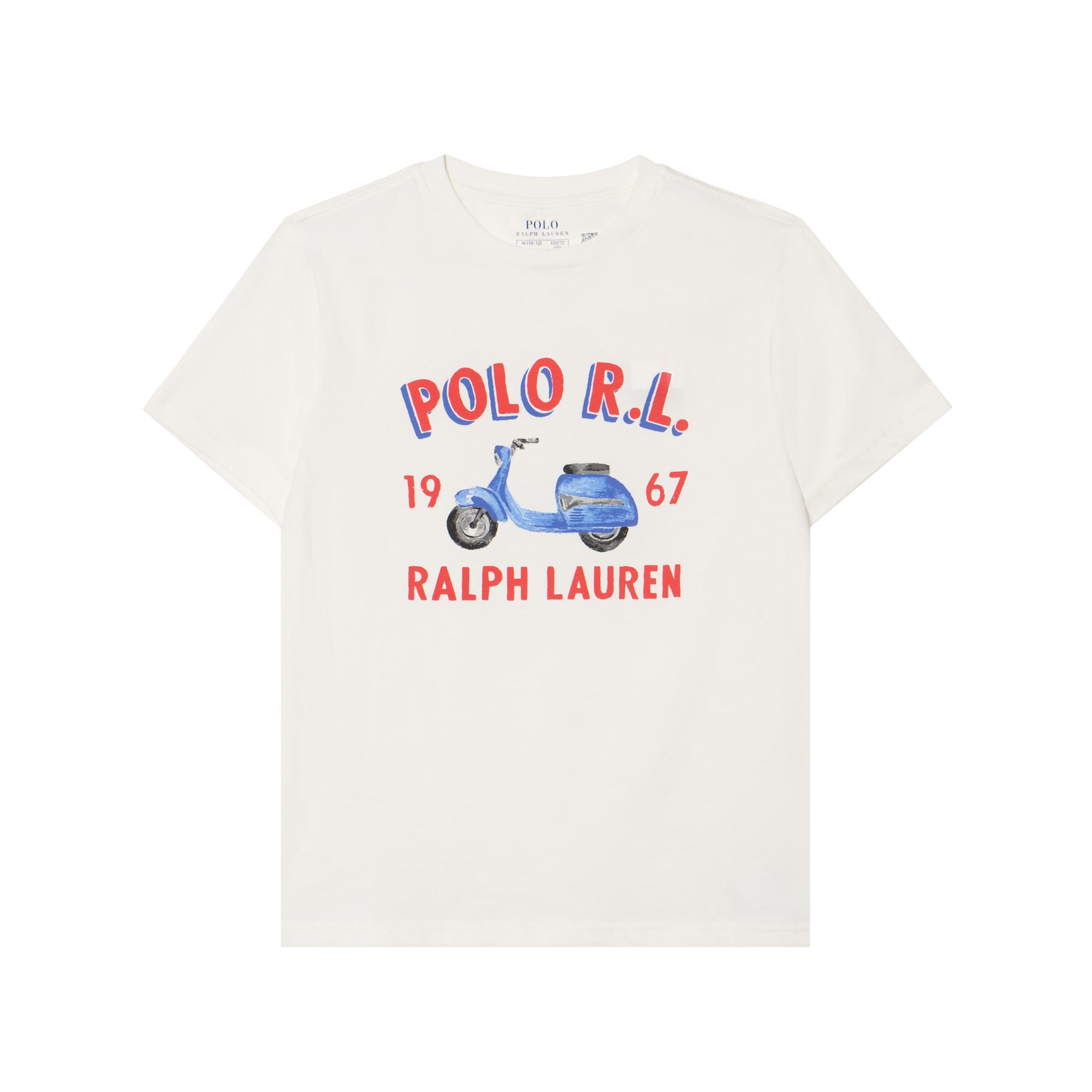 

Детская футболка Polo Ralph Lauren с принтом букв, круглым вырезом и короткими рукавами, детские топы, белая 323965889-001 M