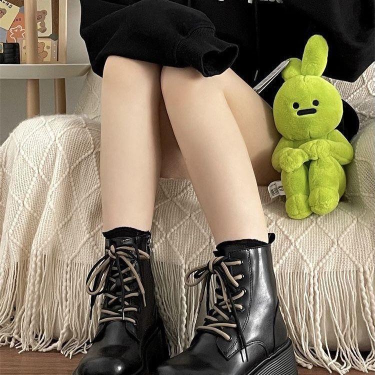 Martin Boots Women's Spring and Autumn Single Boots 2025 New Internet Celebrity Fashion Casual Thick-soled Non-slip Handsome Retro Locomotive Short B