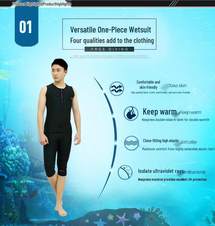 2mm Winter Wetsuit Vest for Snorkeling and Swimming - Warm, Cold Protection Underwear Available Now