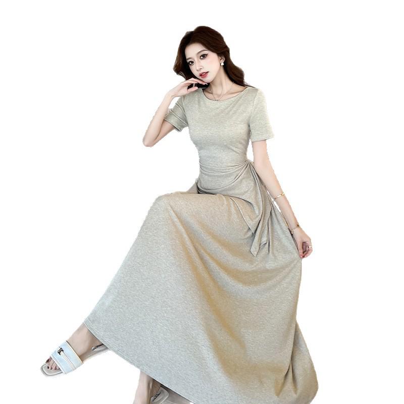 Französisches Falten-T-Shirt mit tailliertem Bund & High-Waist-Rock Sommer-Set für Damen