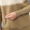 Contrasting Color Splicing Semi-turtleneck Women's Autumn and Winter Lazy Loose Pullover Knitting Two-piece Set