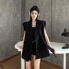 Simple Tailored Waistcoat Vest for Women Elegant Sleeveless Top Casual Lazy Style Fashion Versatile