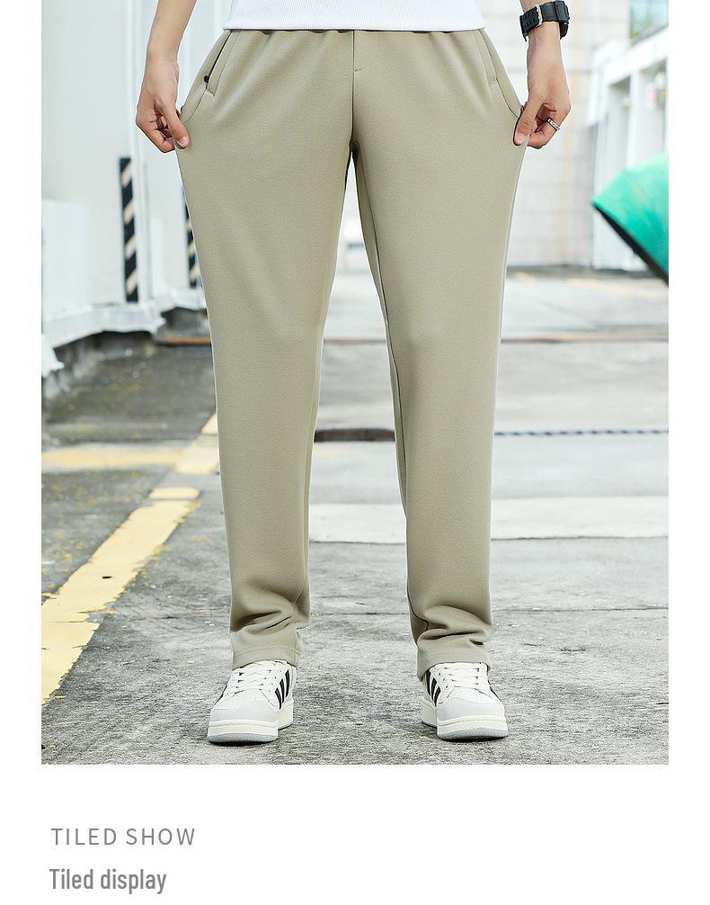 Men's Loose Fit Knitted Sweatpants - Straight Leg, Plus Size, Casual Trousers for Spring and Autumn