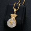 2026 Jewelry 18K Diamond US Dollar Money Bag Pendant Necklace
