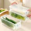 Refrigerator Organizer Fridge Storage Box Fresh Vegetable Scallions Boxes Drain Basket Food Storage Containers Kitchen Organizer
