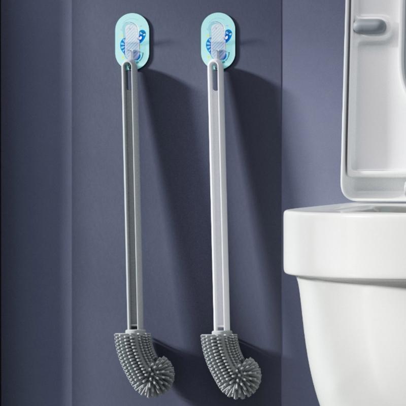 Household Toilet Bowl Brush Bathroom Cleaning Tools Flexible Bendable Silicone Bathroom Toilet Cleaning Brush Enduring