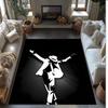Michael Jackson bedruckter Kristall-Samt-Teppich, weiche rutschfeste wasserabsorbierende Bodenmatte für Wohnzimmer Schlafzimmer