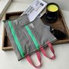 Translucent Mesh Storage Bag Portable Zipper Handbag Functional Cosmetic Pouch Pencil Case Documents Paper Organizer