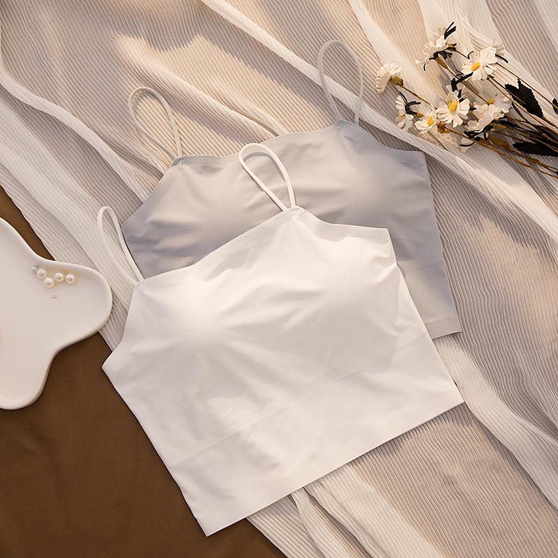 2025 New Style Spaghetti Strap Bralette: Beautiful Back, Thin Straps Bandeau, Anti-Exposure.