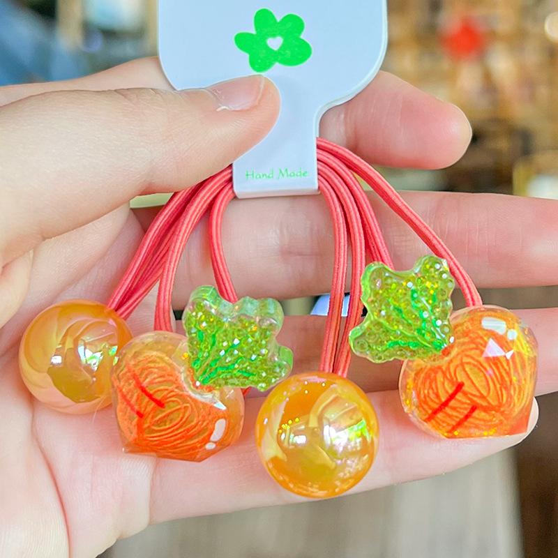 2 Stück/Set Kinder Cartoon Hase Elastische Haargummis Glitzer Blume Haargummi für Mädchen Niedliches Haarband Kinder Haaraccessoire