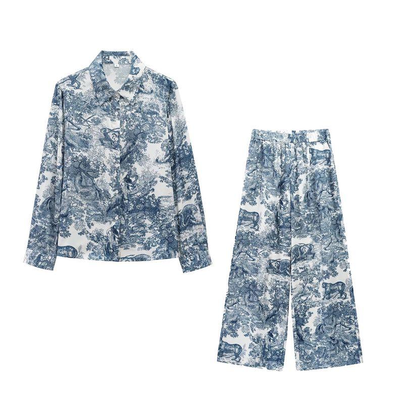 Kaslead New Arrival Women's Clothing Fashion Style Fashion Minimalist Print Casual Long Sleeves Tops Casual Pants Suit