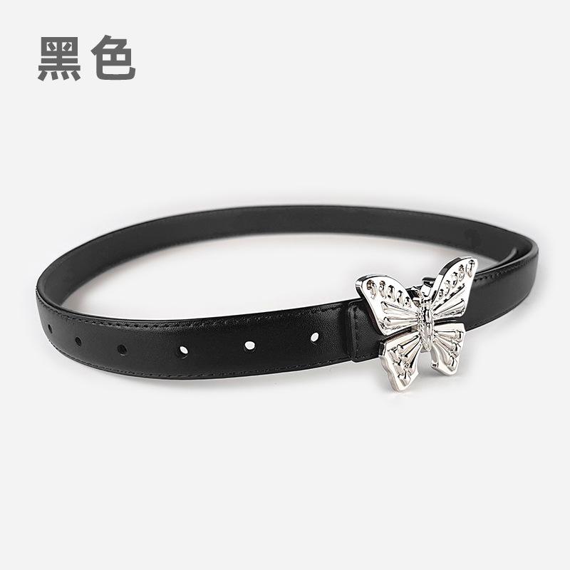 Leather Ladies Belt Butterfly Women'S Cowhide Belt With Casual Jeans Belt