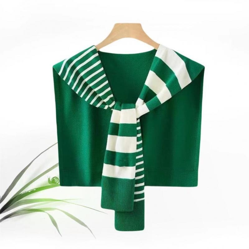 Elegantes Tuch kombiniert mit einem Hemd für Frühling und Herbst 2026 Neues gestreiftes Stricktuch und Schulterschutz Doppelt verwendbarer Umhang
