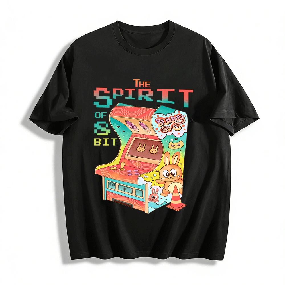 

Vintage 8-Bit Arcade Rabbit Fun Graphic Casual T-Shirt Pure cotton T-shirt 6XL