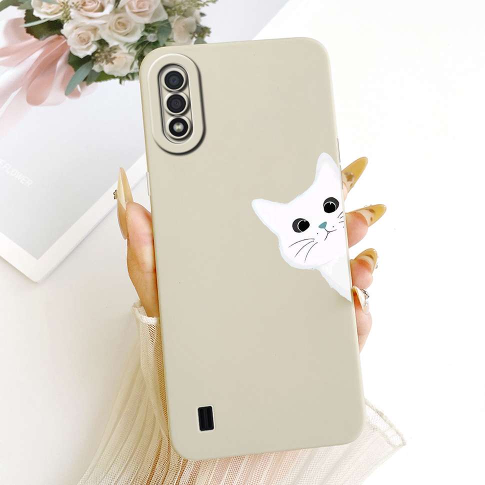 For Samsung Galaxy A01 CAse Cute Rabbit Cat Pattern Cover For Samsung A 01 A01 SM-A015F Silicone Soft Casing Shells 5.7"