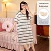 2026 Women's Cute Pajamas - Stretch Cotton-Blend, Short Sleeve Nightgown with Chest Pads for Summer