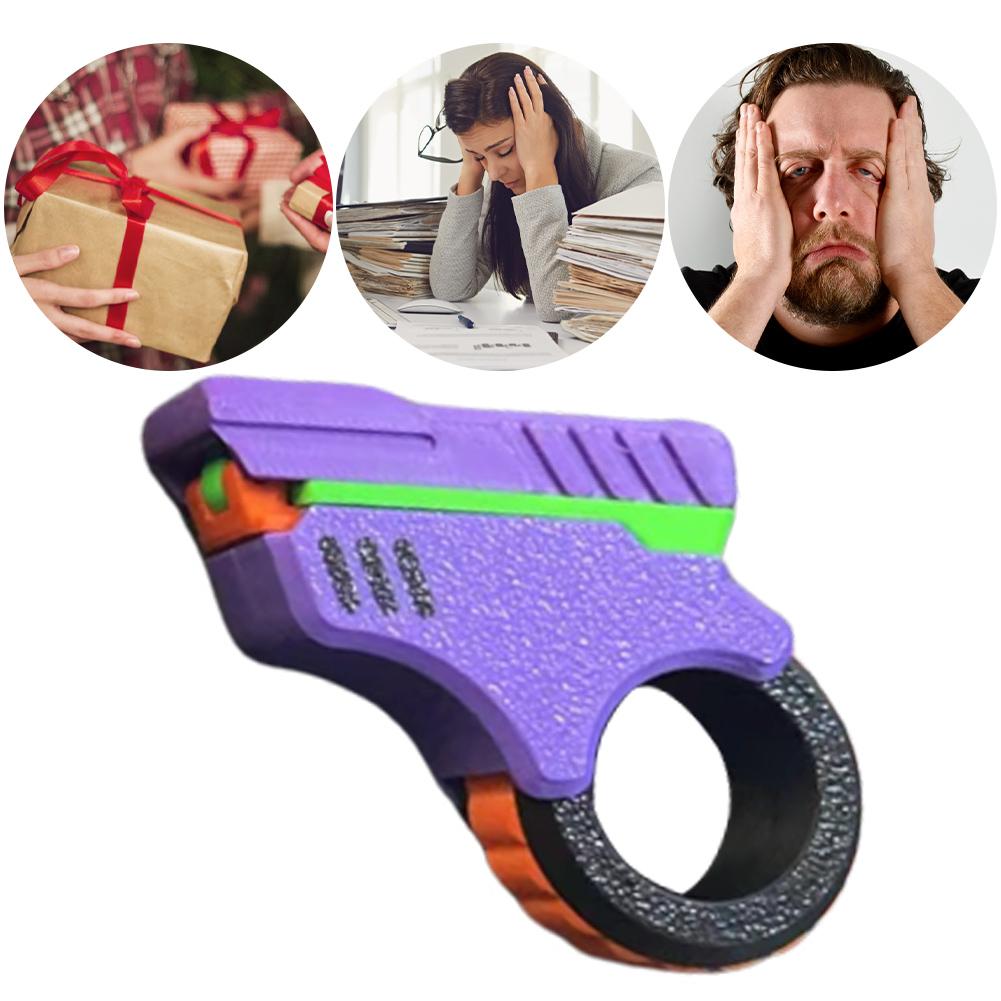 3D Printed EDC Soothing Spinner Effective Stress Reduction Metal Hand Spinner Small Pistol Toys for Anxiety and ADHD Sufferers