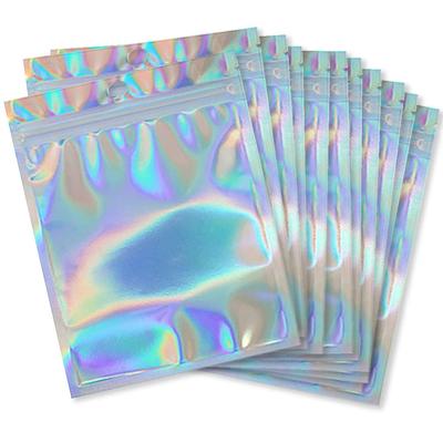 Shttown Aurora Chuck Bag Set of 100 Large Capacity Zipper Storage Bag Stylish Wrapping Rainbow Transparent X (10 15cm)