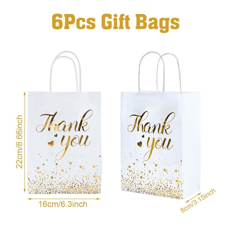 Thank You Party Favor Gift Bag Wedding Candy Box Baby Shower Paper Gift Bag Birthday Baby Shower Favor Present Boxes Packing Bag 16x22cm