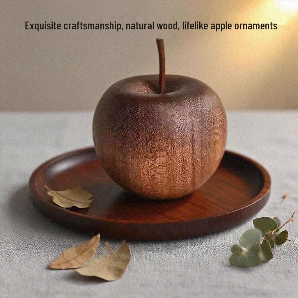 Solid Wood Apple Aromatherapy Diffuser for Home and Car - Wooden Handicraft Ornament
