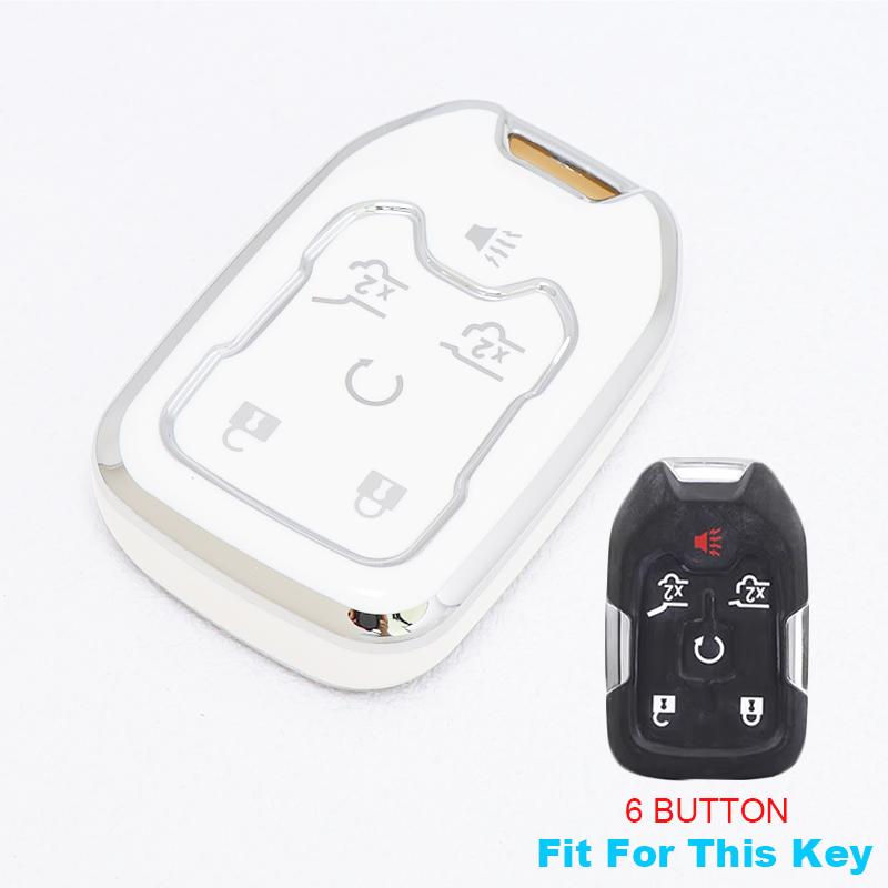 5/6 Button Shell Fob Cover Holder For GMC Sierra Acadia Terrain Yukon for Chevrolet Silverado Suburban Tahoe  Car Key Case Smart