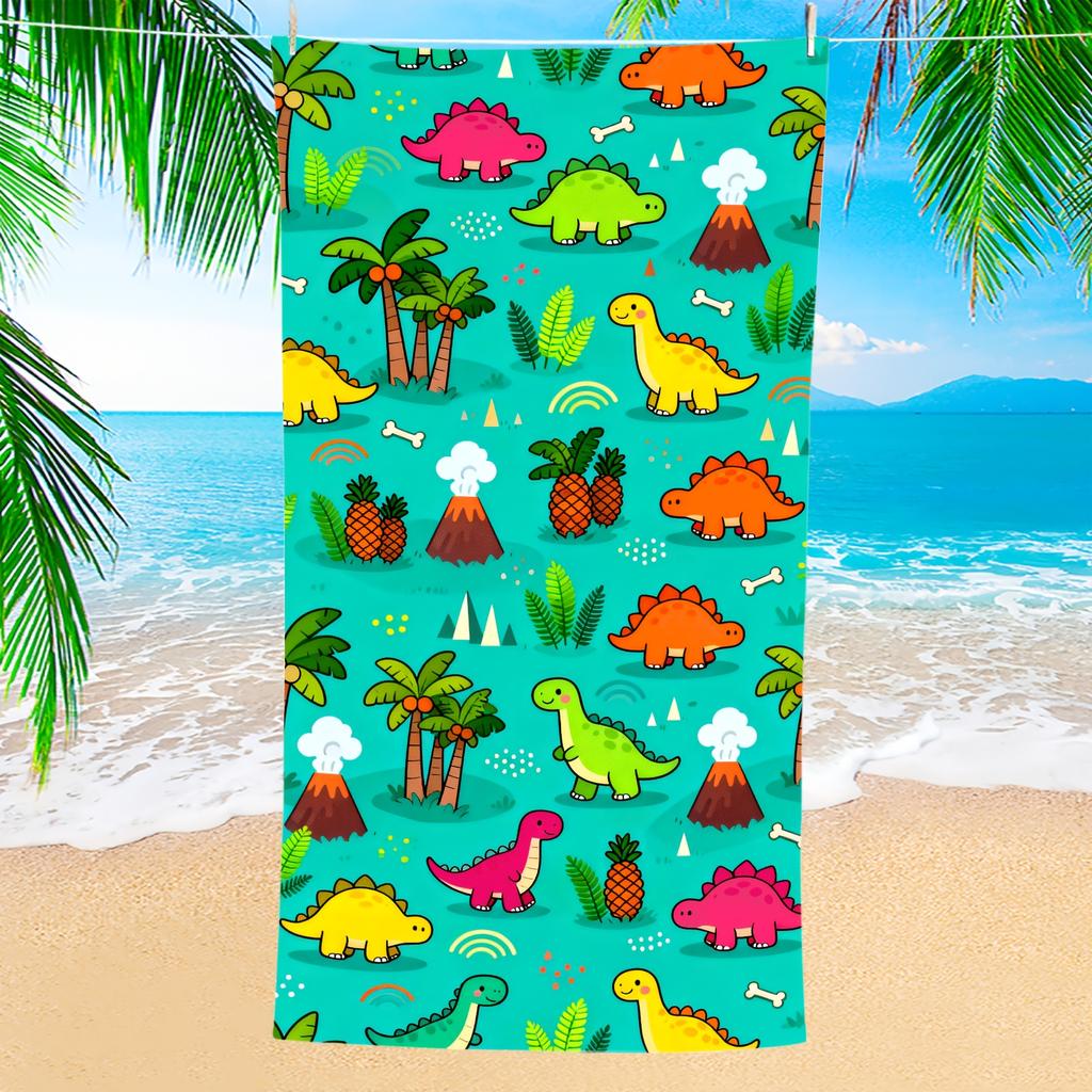 1pc Dinosaur-Themed Beach Towel & Blanket - Extra-Large Microfiber Bath Towel Suitable for Travel,Camping Towels & Bedspread