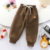 Winter-Sweathose mit Fleecefutter für kleine und mittelgroße Kinder - Alpaka-Fleece-Hose mit Bündchen