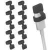 10Pcs Anti-Lost Data Line Protector Cap Silicone Charging Port Dust Plug