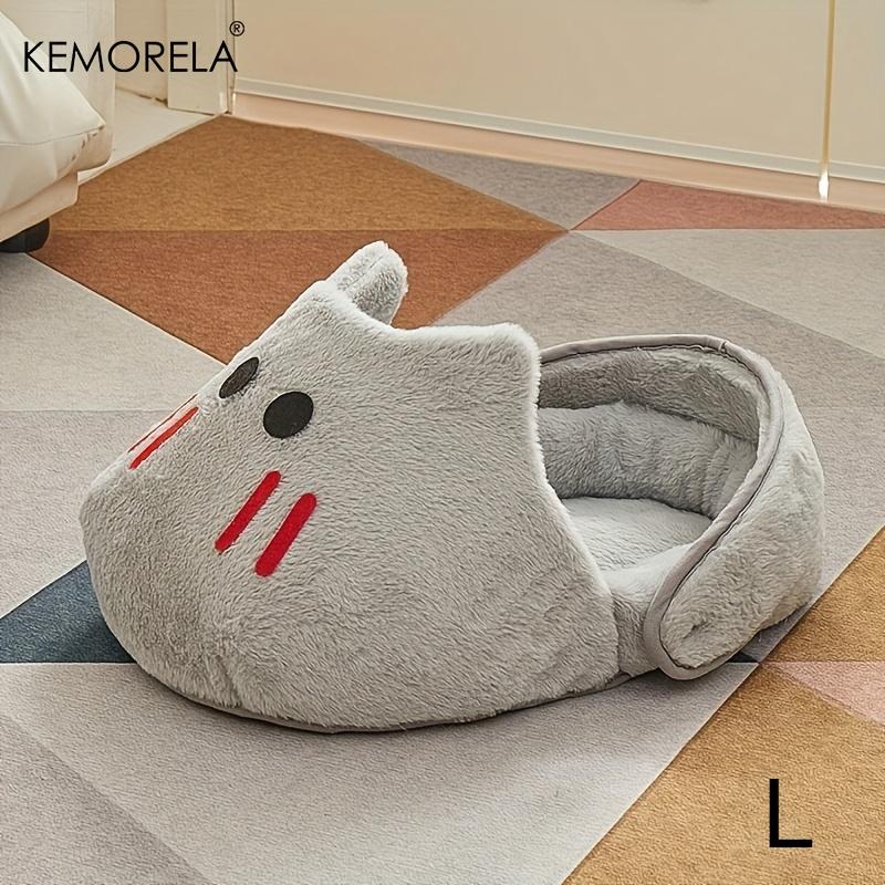 

Cute Plush Cat Sofa Bed with Soft Cushion - Playful Slippers Shape Pet Bed Design, Washable, Anti-Slip Pet Bed for Small Cats S сірий колір