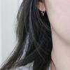 Women's Luxury Textured Metal Hoop Earrings - Versatile Niche Design