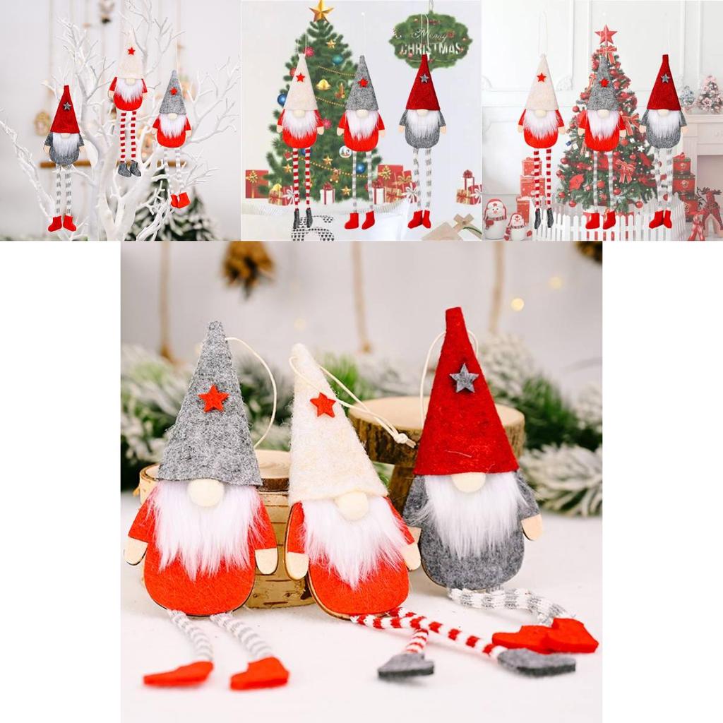 Adorable Forest Gnome Hanging Doll With Creative No-face Design For Festive Decor