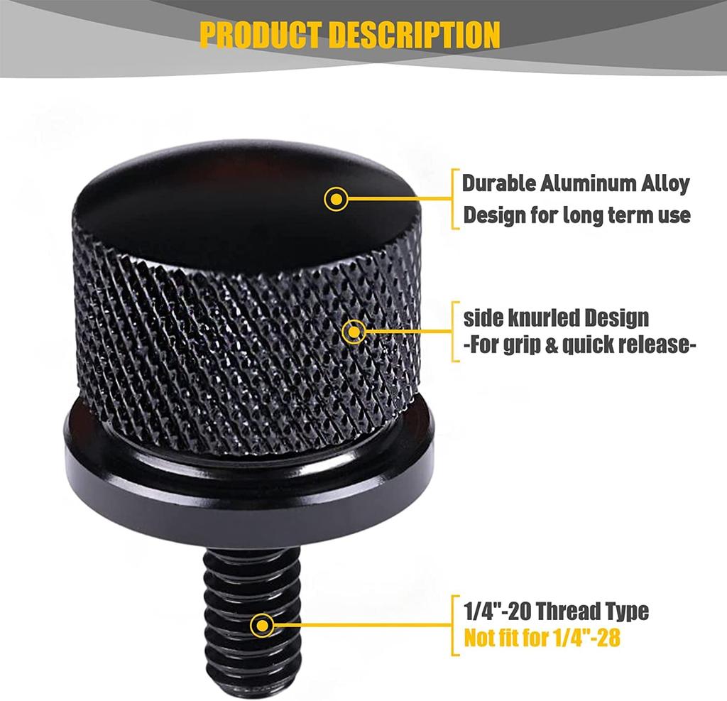 Goldfire 1/4"-20 Cross Universal Thread Alloy Rear Fender Seat Screw Bolt Nut Knob Tab