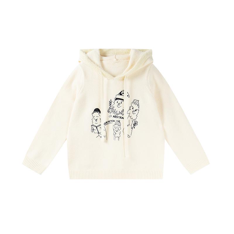 

Зимние новинки 2025: Утягивающий свитшот с капюшоном и кулиской, с мультяшным принтом, большого размера, для женщин (F710) XL