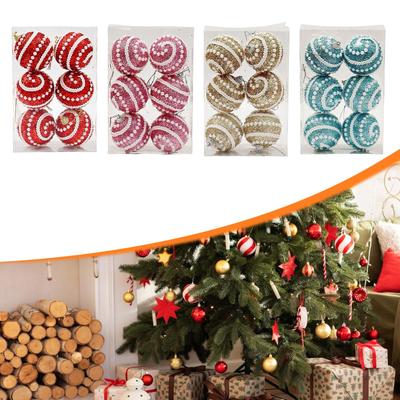 6Pcs Christmas Tree Ornaments Xmas Decor for New Year Window Wreath Garland