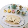 Kid Wooden Tea Set With Pretend Sweets Teapots For Early Education And Role Playing