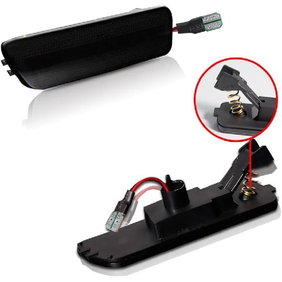 ADIIL 4PCS Smoked Lens Front Bumper Amber LED Side Marker Lamps Turn Signal Lights For Volkswagen MK4 Golf GTI R32 Jetta