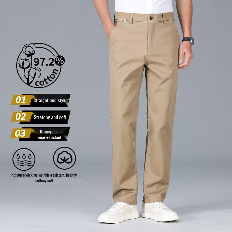 

Yiliteng Men s High-Stretch Straight-Leg Casual Pants 34