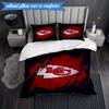 3PCS City Chiefs Emblem Printed Soft Bedding Set,Including 1pc Duvet Cover And 2pcs Pillowcases Perfect for Bedroom, Dormitory, Fan gift