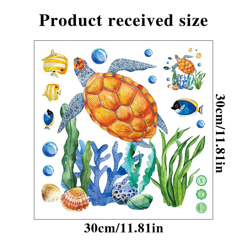 1pc Sea Starfish Shell Toilet Sticker, Bathroom Marine Style Decorative Decal, Bathroom Door Sticker
