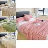 Office Nap Blanket With Solid Color Striped Design For Spring Autumn Relaxation