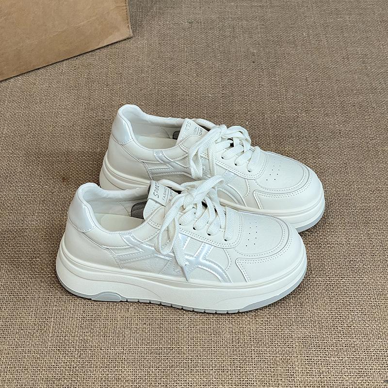 Korean version of thick-soled casual versatile little white shoes for women's 2025 summer new thick-soled heightened and lightweight sports shoes
