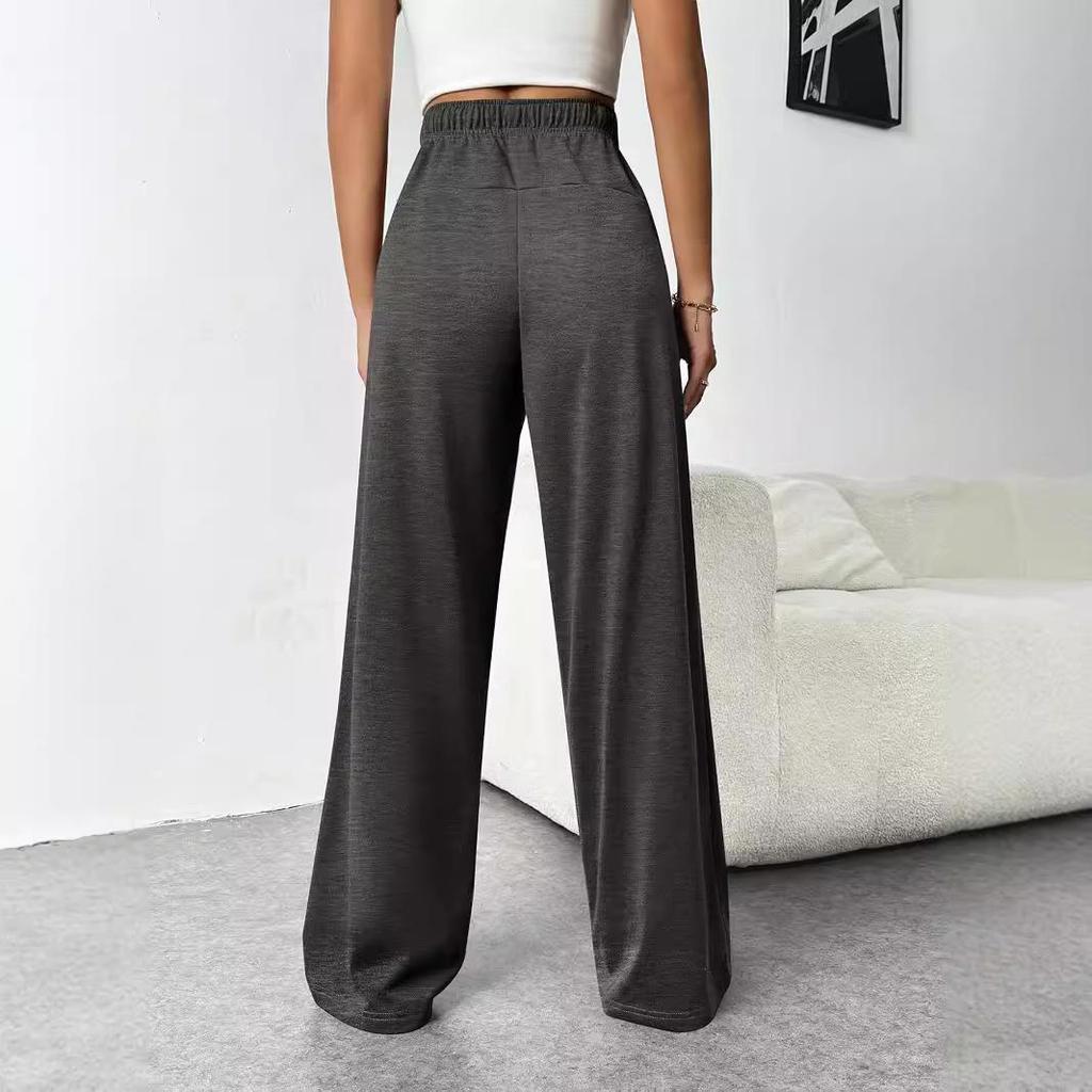 Damen High-Waist Weitbein-Sporthose - Lässig, lockere Passform mit Taschen