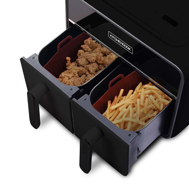 Silipot2 - Silipot2 Red - Set of 2 Red Silicone Baskets - Non-stick - Reusable - 21.5×14.5×7 Cm