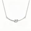 Xiaohongshu Same Rope Knot Smile Necklace Femininity Collarbone Chain Japanese and Korean Temperament Flash Diamond Niche Design Sense Versatile