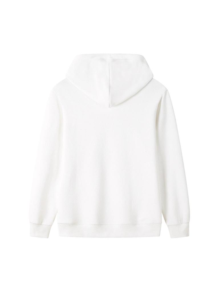 Couple's Casual Solid Color Hooded Sweatshirt - Heavyweight 320g Pure Cotton, Long Sleeve, for Spring and Autumn.