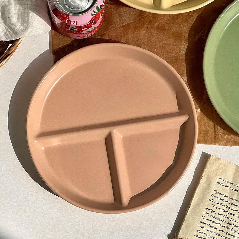 LISM Round 3-Compartment Ceramic Divided Plate